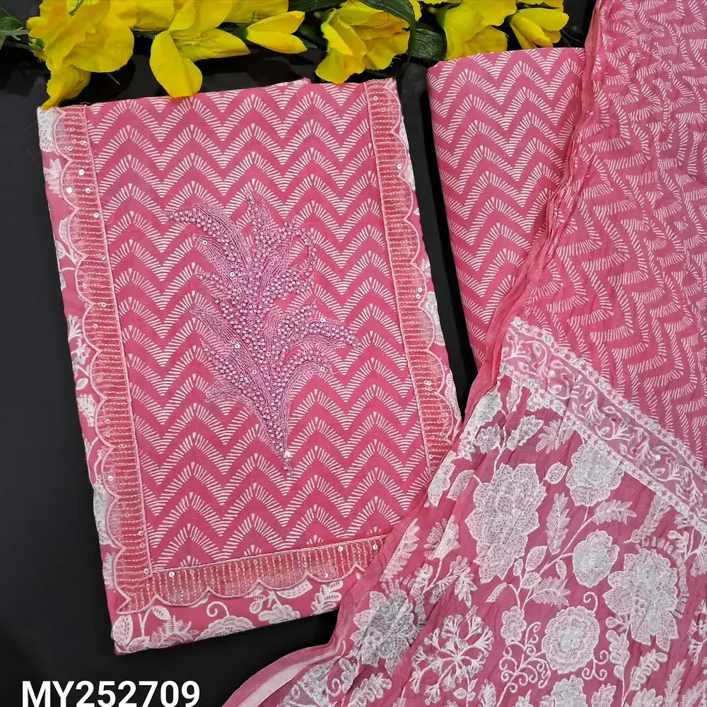 Pink printed soft cotton salwar material my252709-Neidhal