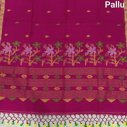 Pink pure linen saree ns127-Neidhal