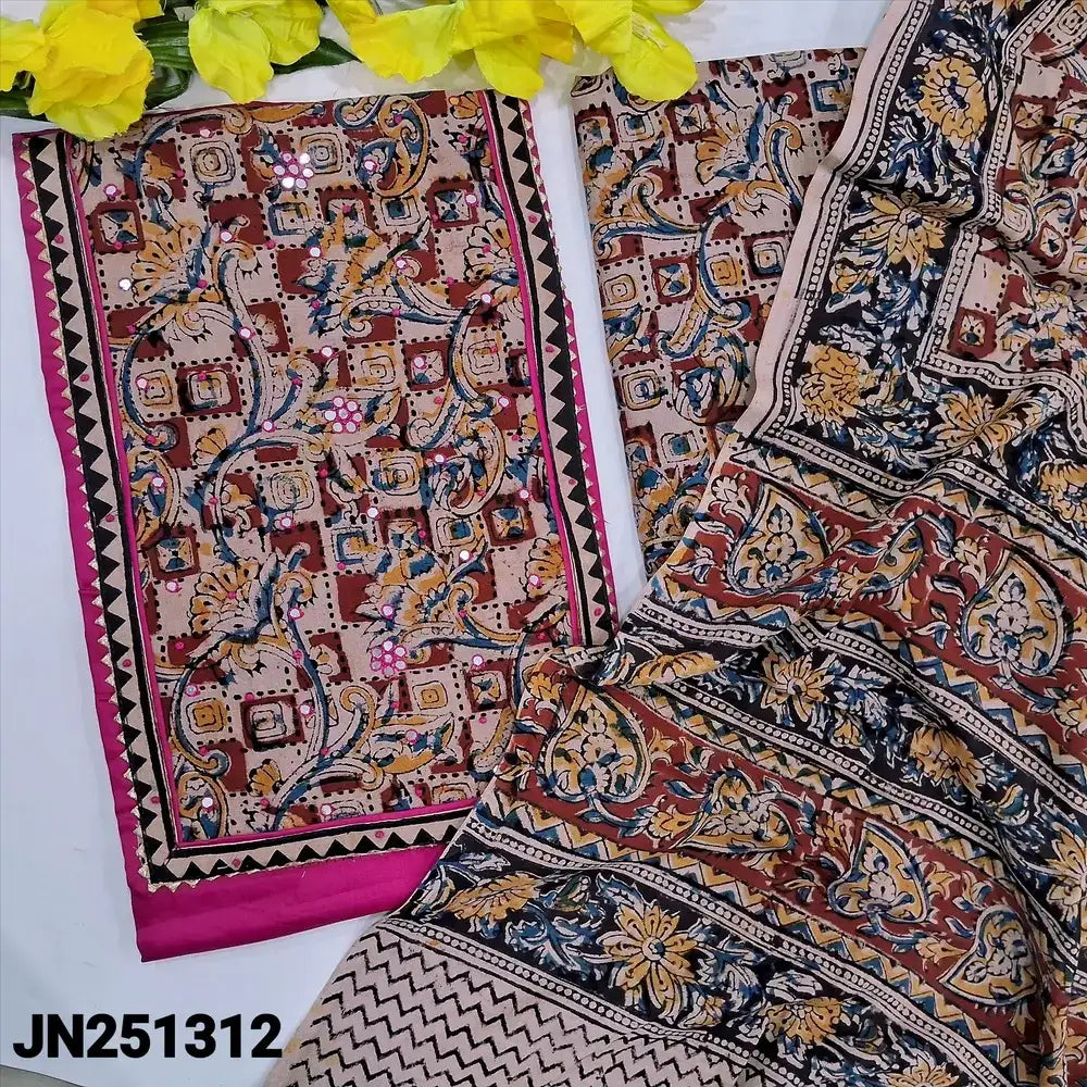 Pink satin cotton salwar material jn251312-Neidhal