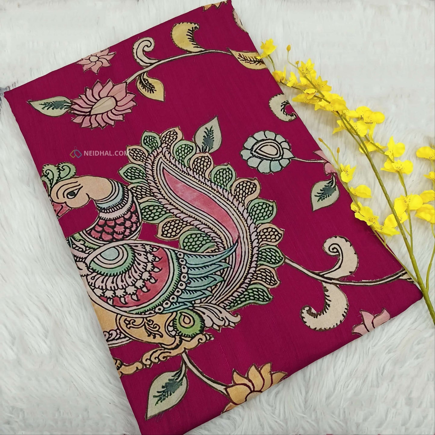 Pink semi jute silk saree ns30-Neidhal