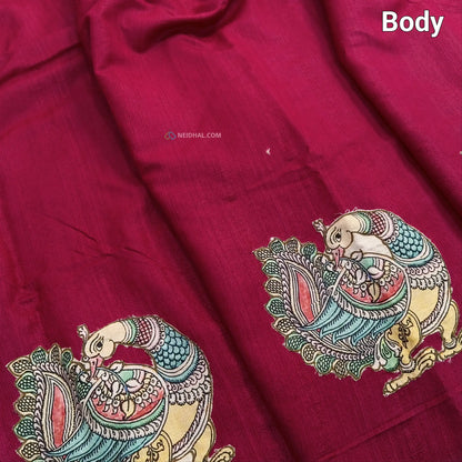 Pink semi jute silk saree ns30-Neidhal