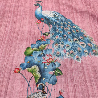 Pink Semi Linen Salwar Material with Embroidered Dupatta – Neidhal