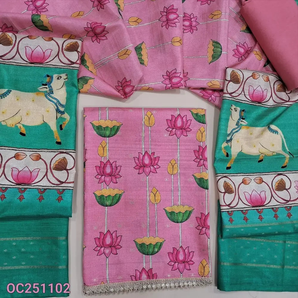 Pink silk cotton salwar material OC251102-Neidhal