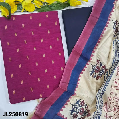 Pink slub silk cotton salwar material jl250819-Neidhal