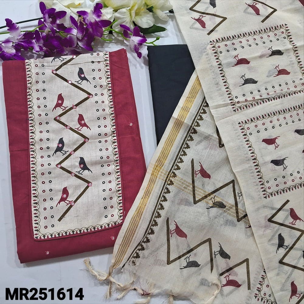 Pink south handloom cotton salwar material mr251614-Neidhal