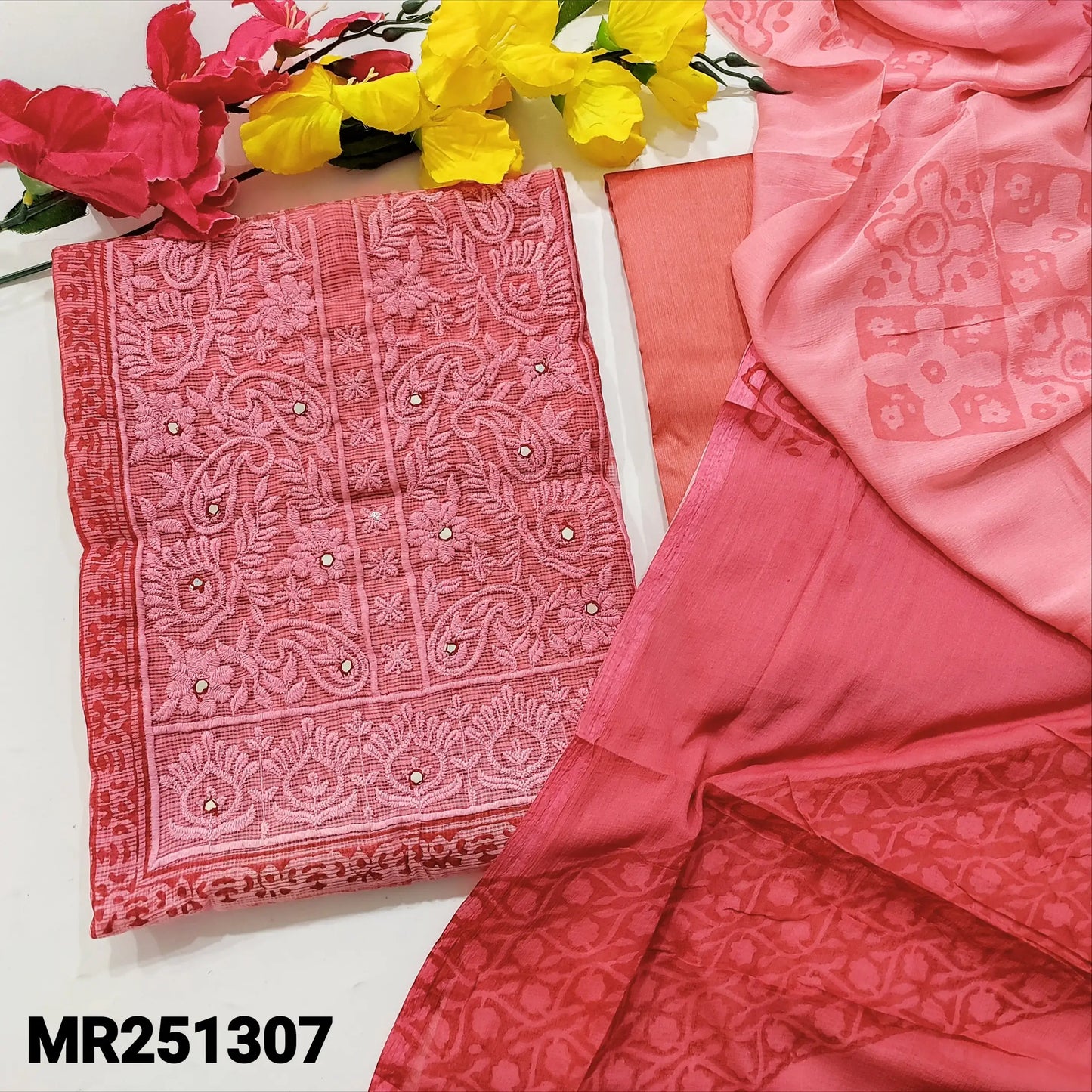 Pink super net salwar material mr251307-Neidhal