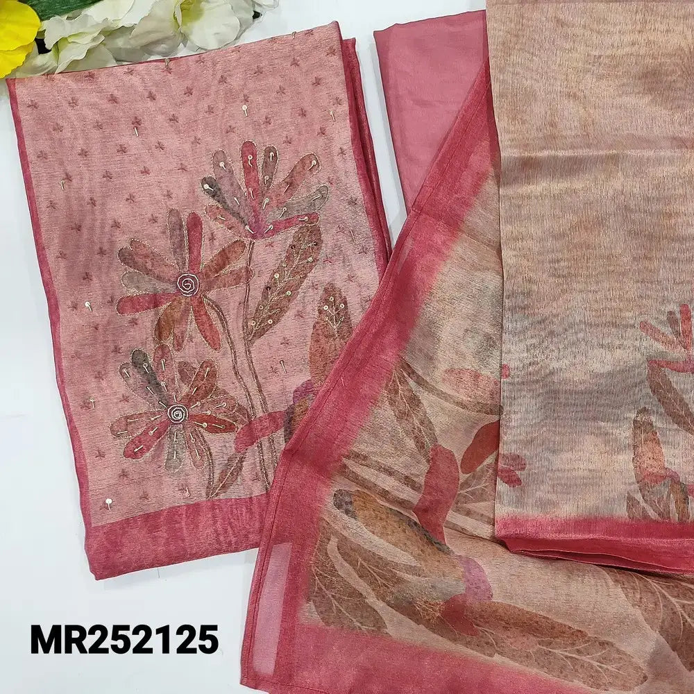 Pink tissue silk cotton salwar material mr252125-Neidhal