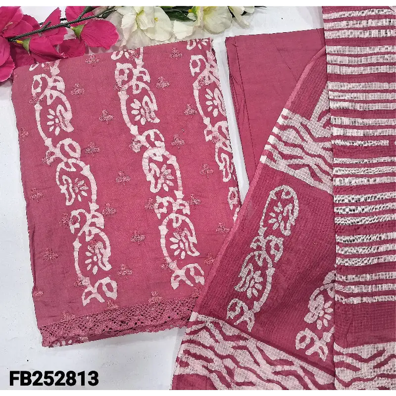 batik dyed embroidered pure cotton unstitched salwar material