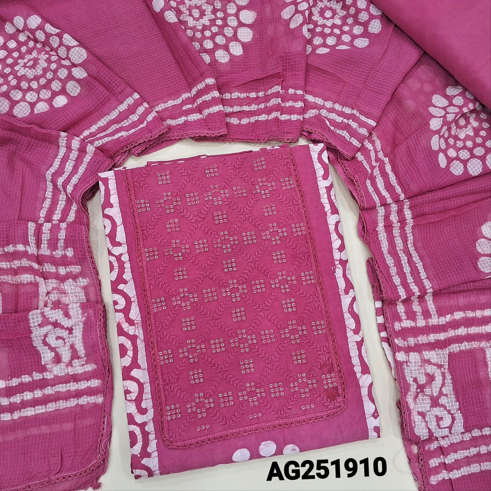 Pink wax batik dyed pure cotton salwar material ag251910 Neidhal