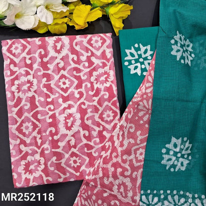 Pink wax batik kantha cotton salwar material mr252118-Neidhal