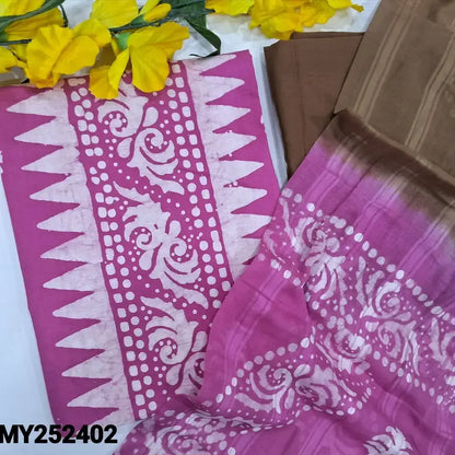 Pink wax batik soft cotton unstitched salwar material my252402-Neidhal