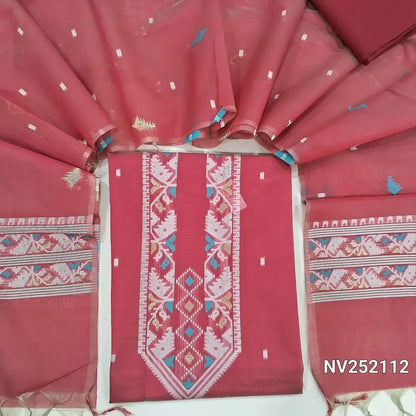 pinkish maroon premium silk cotton unstitched salwar material nv252112-Neidhal