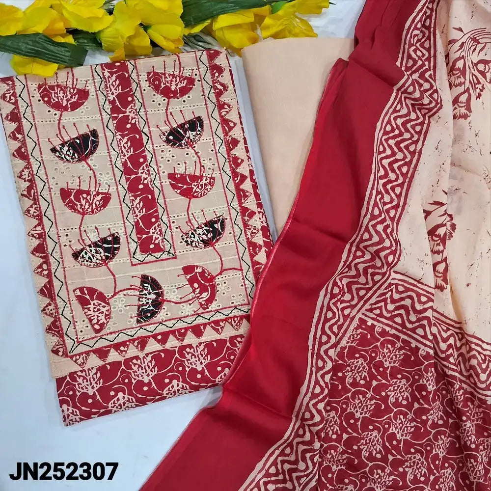 Pinkish red printed cotton salwar material jn252307-Neidhal