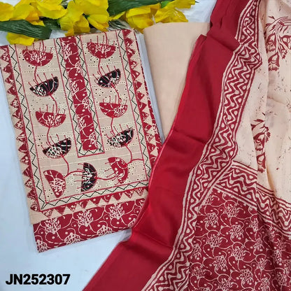 Pinkish red printed cotton salwar material jn252307-Neidhal