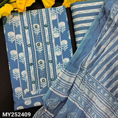 Powder blue printed cotton salwar material my252409-Neidhal