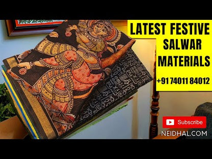 Light purple sobar printed fancy organza unstitched salwar material, v neck with zari& sequins, zari buttas all over(thin, lining needed)matching spun cotton bottom, floral printed fancy organza dupatta with zari buttas& borders. CODE DC240702