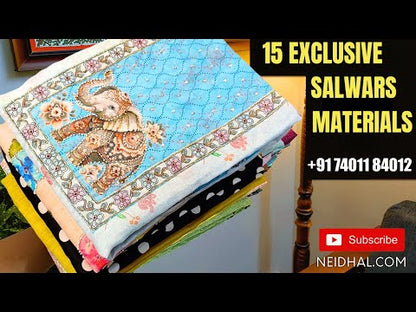 Maroon pure slub cotton unstitched salwar material, ajrak printed yoke(lining needed)black cotton bottom, fancy kota silk cotton full length dupatta. CODE JL250917