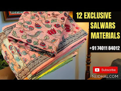 Light mauve floral printed kantha cotton unstitched salwar material, embroidered &sequins work on yoke(lining needed)matching drum dyed cotton provided for lining, NO BOTTOM, digital printed soft silk cotton dupatta. CODE FB252403