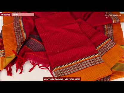 Dark grey digital printed premium chanderi silk cotton unstitched salwar material (Lightweight, Lining Needed) thin tissue borders, matching santoon bottom, digital printed chanderi silk cotton dupatta. AG262713