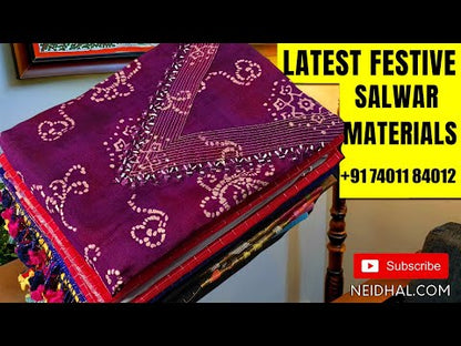 Greyish Beige With Turquoise Green Dharwad mercerized handloom cotton unstitched salwar material, thread weaving design on daman(lining needed)matching handloom cotton bottom, Dharwad mercerized handloom cotton dupatta with borders. SP251620