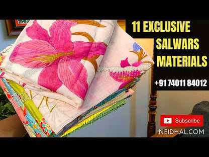 Black block printed pure soft cotton unstitched salwar material, peacock applique work on yoke(lining needed)matching lining provided, NO BOTTOM, self embroidered pure cotton dupatta with applique work. CODE JN250712