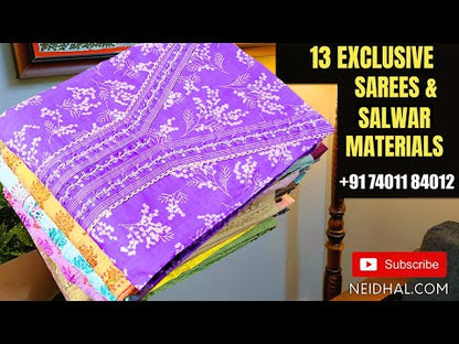 CODE NS115 : Pastel green designer silk cotton saree with thin gold tissue borders(light weight)applique work all over, rich applique work pallu with tassels, digital printed running blouse.