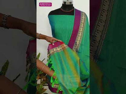 Silver grey Dharwad mercerized handloom cotton unstitched salwar material, thread weaving design on daman(lining needed)matching handloom cotton bottom, Dharwad mercerized handloom cotton dupatta with borders. CODE SP250407