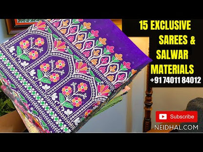 Light grey base floral printed soft cotton unstitched salwar material(lining optional)black printed cotton bottom, printed soft mixed cotton dupatta. CODE MR250312