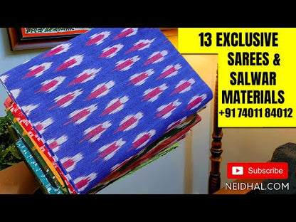 White printed cotton salwar material with sequin yoke work with chiffon dupatta youtube video