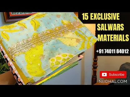 Light onion pink designer soft silk cotton unstitched salwar material, applique work on front(thin, lining needed)matching santoon bottom, soft silk cotton dupatta with lace work. CODE JN250903