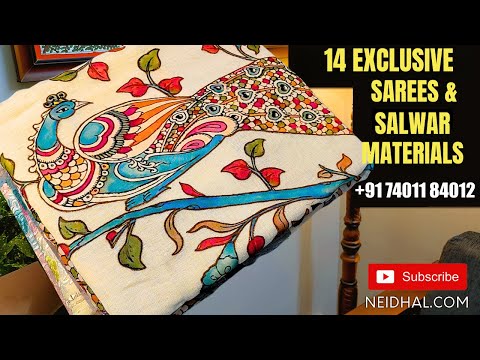 14 New Sarees & Salwar Material Designs | NEIDHAL Youtube video