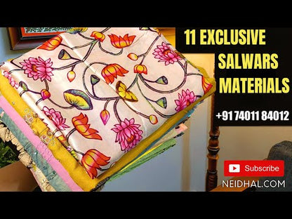 Black base ajrak hand block printed pure cotton unstitched salwar material(lining needed)matching cotton bottom, pure mul cotton full length dupatta with hand applique work. CODE JN250217