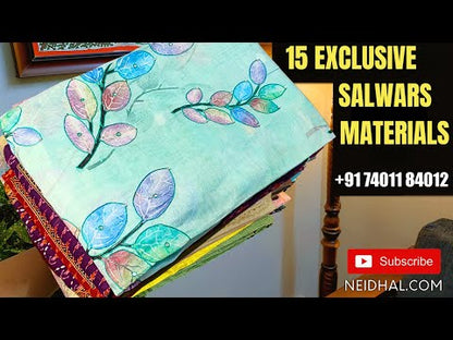 Designer Rich beige with golden tint tissue linen unstitched salwar material, deer printed with hand embroidered on daman(thin, lining needed)grey santoon bottom, deer printed pure tissue linen dupatta. CODE JL252503