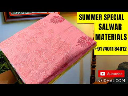 Dark beetroot purple digital printed silk cotton unstitched salwar material (lining needed) patola printed allover, matching silky bottom,digital printed silk cotton dupatta. MY260705
