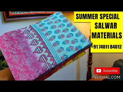 Digital Printed sage Green silk cotton unstitched salwar material(thin, lining needed) pichwai, zardozi work on yoke, matching santoon bottom, digital printed silk cotton dupatta. OC252006