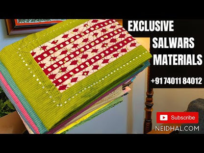 Pink with golden tint digital printed tissue silk cotton unstitched salwar material, zari buttas all over(thin fabric, lining needed)matching silky bottom, digital printed tissue silk cotton dupatta with zari woven borders. CODE OC240910