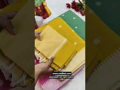 Dark pink premium south handloom cotton unstitched salwar material, thread woven buttas all over(lining needed)light pink handloom cotton bottom, dual shaded handloom cotton dupatta. CODE JL250504