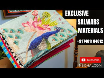 Yellow& orange dual shaded south handloom cotton unstitched salwar material, ikat design all over(lining needed)matching south handloom cotton bottom, south handloom cotton dupatta with ikat woven design. CODE JA250505