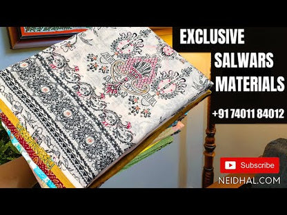 Mehandhi yellow with golden tint designer tissue linen unstitched salwar material, thread& sequins work on yoke(thin fabric, lining needed)pastel blue santoon bottom, digital printed tissue linen dupatta with thread& sequins work. CODE JA250301