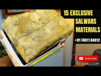 Designer golden mehandhi yellow bandhini printed pure organza silk unstitched salwar material, rich zardozi& bead work on yoke(thin, lining needed)matching santoon bottom, bandhini printed pure organza silk short width dupatta. CODE JL251810