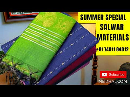 Black base (chocolate brown) printed pure soft cotton unstitched salwar material,fancy buttons on yoke, zari work on front(thin,lining optional) chocolate brown printed cotton bottom,printed pure mul cotton full length duppata.(TAPING NEEEDED) AP260907