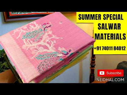 Dark purple digital printed semi gicha unstitched salwar material,panel design (Thin, Lining Needed) santoon bottom, digital printed  semi gicha dupatta. AP261406