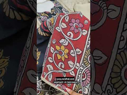 Light grey digital sober printed pure maslin silk unstitched salwar material, kalamkari printed yoke with thread& sequins work(lining needed)matching santoon bottom, kalamkari printed pure maslin silk dupatta. CODE JN251201