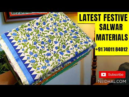 Designer lotus Pink Premium Maheshwari silk unstitched salwar material(lining needed) hand brush paint design on front, grey cotton bottom, dual shade brush paint work on premium Maheshwari silk full length dupatta with tassels.JA262103