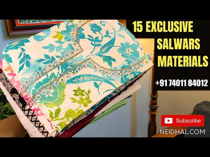 Dark beige semi linen unstitched salwar material, bird& floral printed all over(thin, lining needed)matching cotton bottom, digital printed semi linen dupatta. CODE JL250904