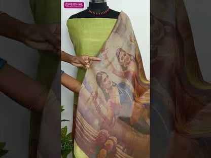 Pastel pink jamdani woven premium silk cotton unstitched salwar material, rich jamdani woven daman(thin, lining needed)matching silk cotton bottom, rich jamdani woven premium silk cotton full length dupatta with tassels. CODE AG252904