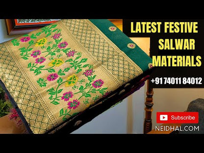 Sage Green jakard cotton unstitched salwar material (lining needed) wax batik design on front, batik dyed dark maroon cotton bottom,  dual shade batik dyed silk cotton dupatta(TAPING NEEDED). JA262911