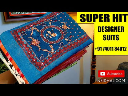 Light mehandhi yellow base kalamkari hand block printed pure cotton unstitched salwar material(lining optional)hand block printed cotton bottom, hand block printed pure cotton dupatta. CODE NV241911