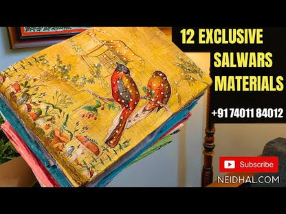 Half white designer pure mul cotton unstitched salwar material, zari& sequins work on front(lining needed)matching lining provided, NO BOTTOM, embroidered pure mul cotton dupatta. CODE MY251712