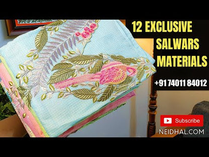 Dark maroon printed pure cotton unstitched salwar material, fancy buttons& sequins work on yoke(lining optional)printed cotton bottom, printed soft mul cotton dupatta. CODE AP250308